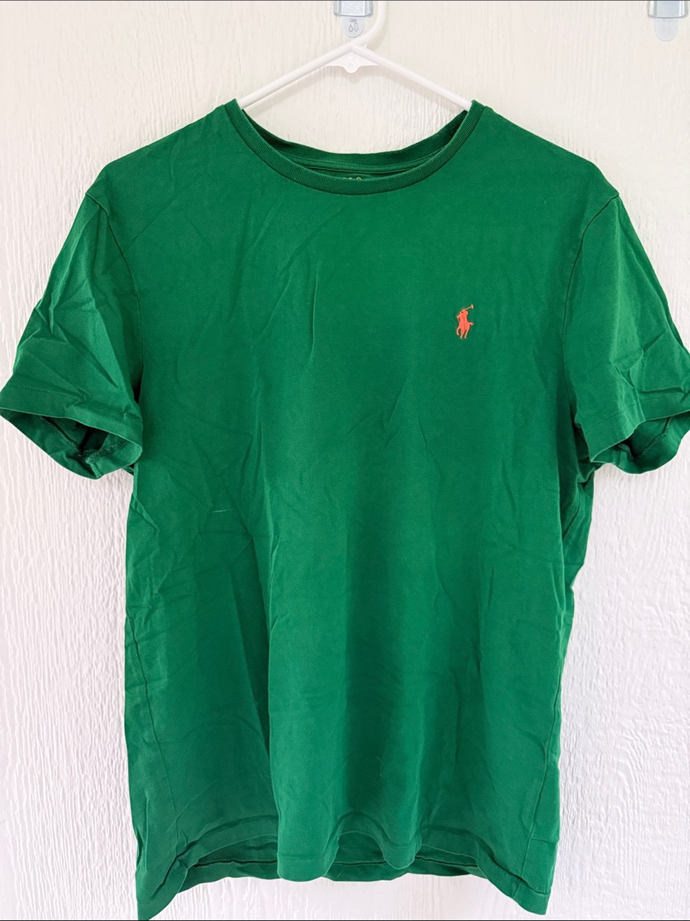 Polo by Ralph Lauren Kelly Green Crewneck T-Shirt with Orange Pony